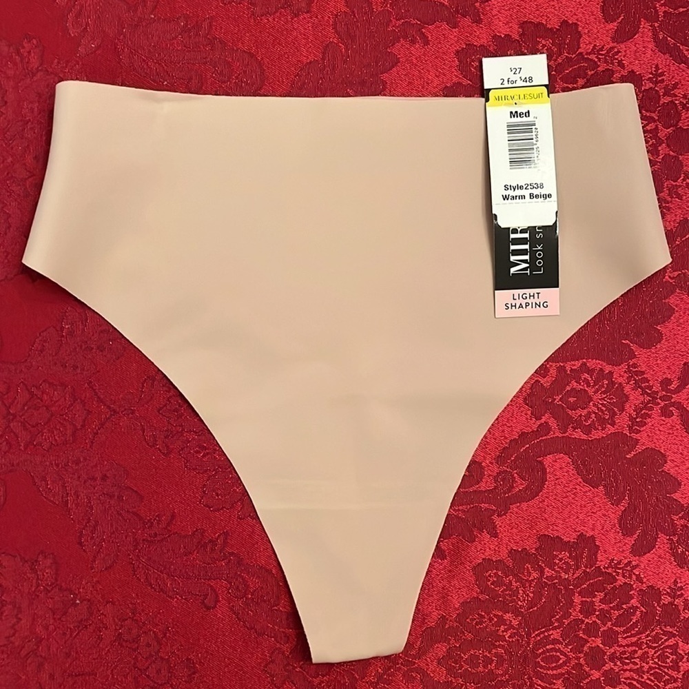 Brand New Miraclesuit Warm Beige Shaping Smoothing Thong Underwear Shapewear